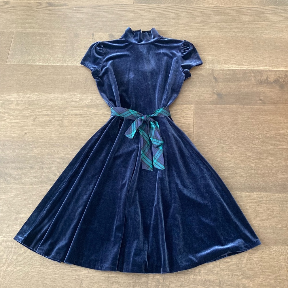 Ralph Lauren Navy Blue Velvet Dress